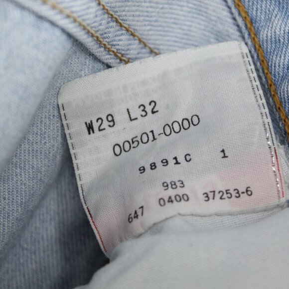 LEVI'S 501XX VINTAGE Y2K 2000 Light Blue Jeans Sz 29x32 Made In USA Button Fly - Picture 4 of 6